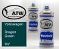 Preview: Volkswagen, Dragon Green, W7: 400ml Sprühdose + 400ml Klarlack - Set, von ATW Autoteile West.